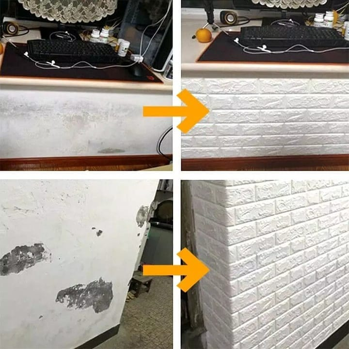 دیوارپوش طرح آجری بسته 4 عددی