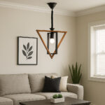 چراغ آویز شاهان تک مدل WOOD1