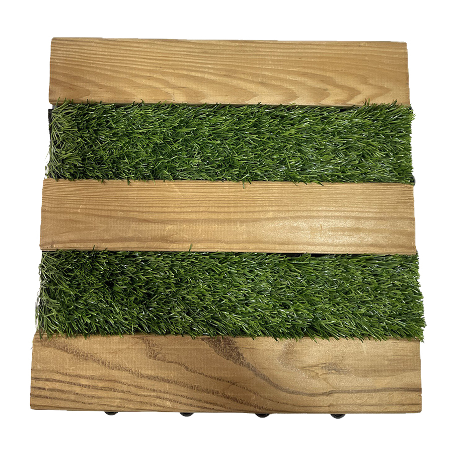 کفپوش مدل تایل ترمو چمن 5 ردیفه سایز 30x30 سانتی متر بسته 6 عددی
