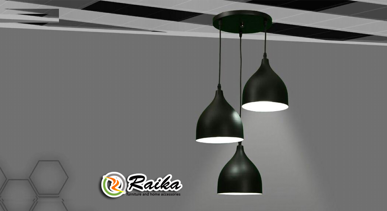 لوستر رایکا 3 شعله مدل شیپوری کوتاه کد ROS760