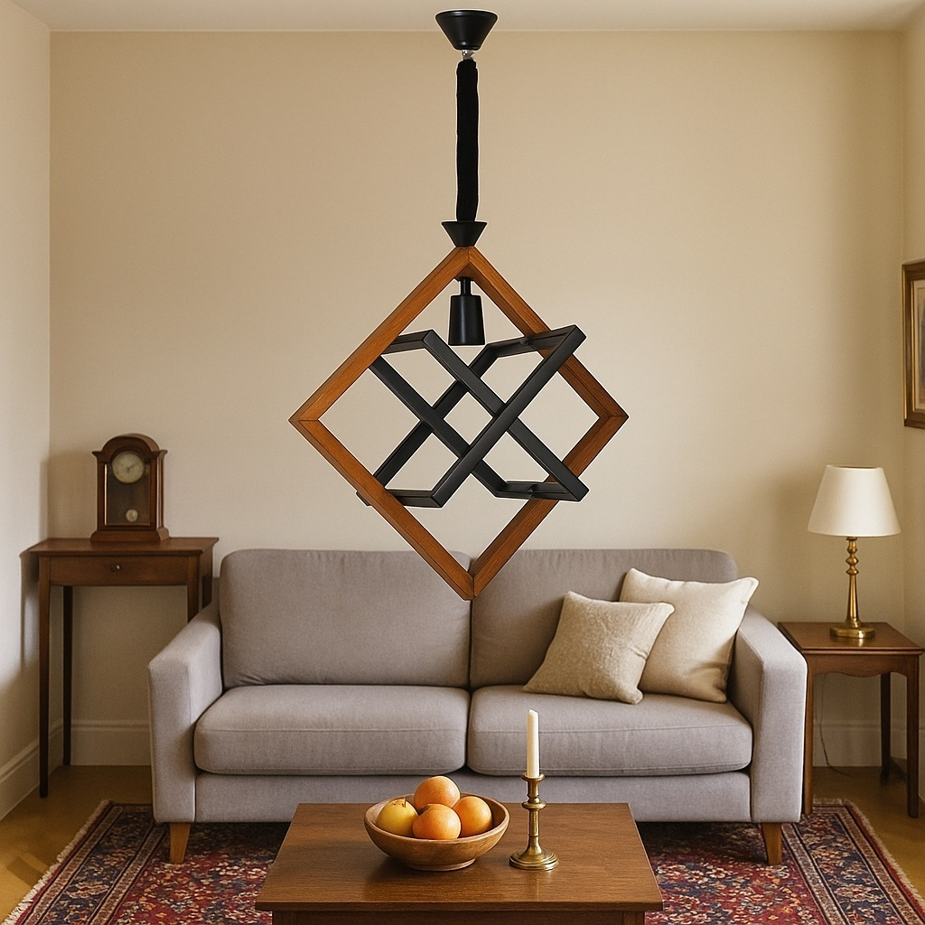 چراغ آویز شاهان تک مدل wood 4