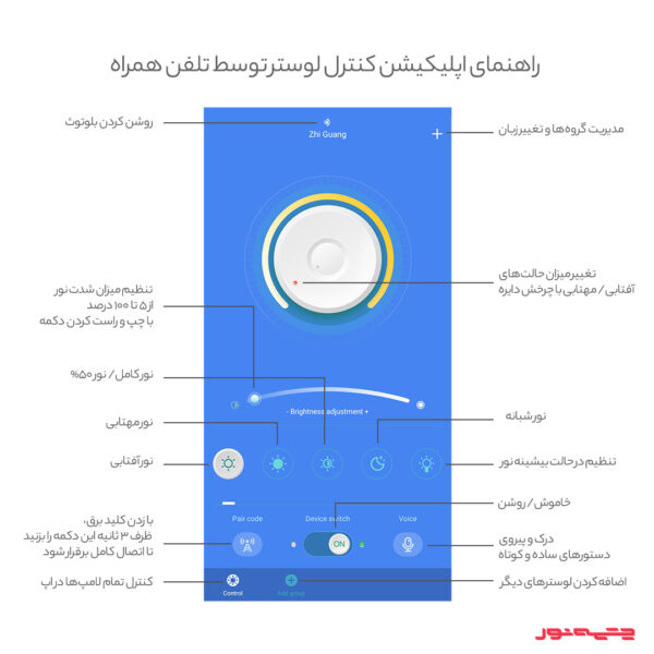 چراغ آویز مدرن چشمه نور کد AC6328/1H