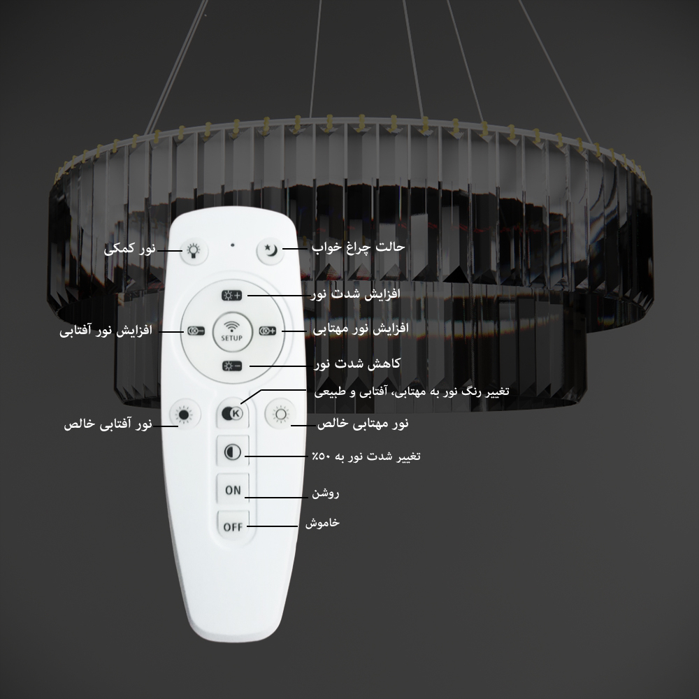لوستر نورکیا مدل تک حلقه کاردی کد 1R-40K