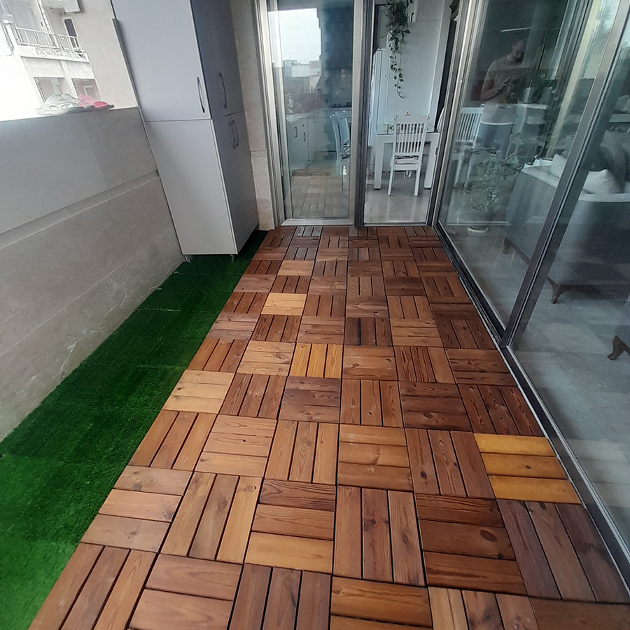کفپوش مدل تایل ترموود 3 ردیفه سایز 30x30 سانتی متر