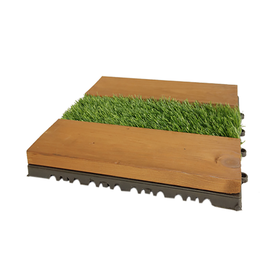 کفپوش مدل تایل ترمو چمن 3 ردیفه سایز 30x30 سانتی متر بسته 6 عددی