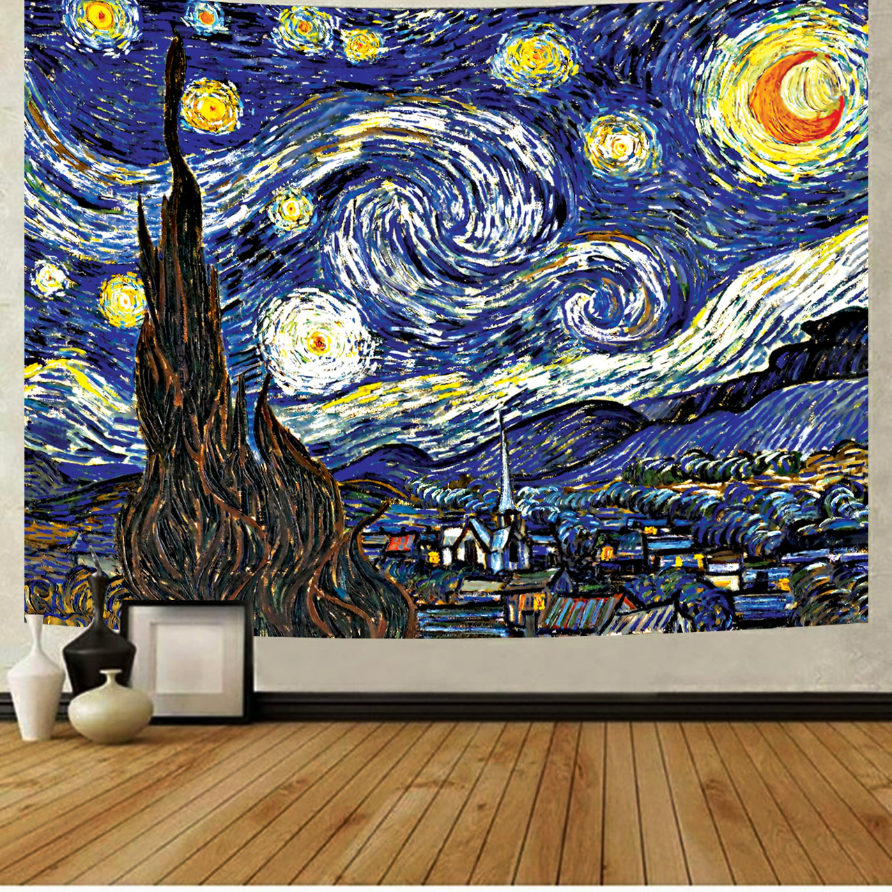 پوستر پارچه ای مدل تپستری شب پر ستاره ونگوک کد S07