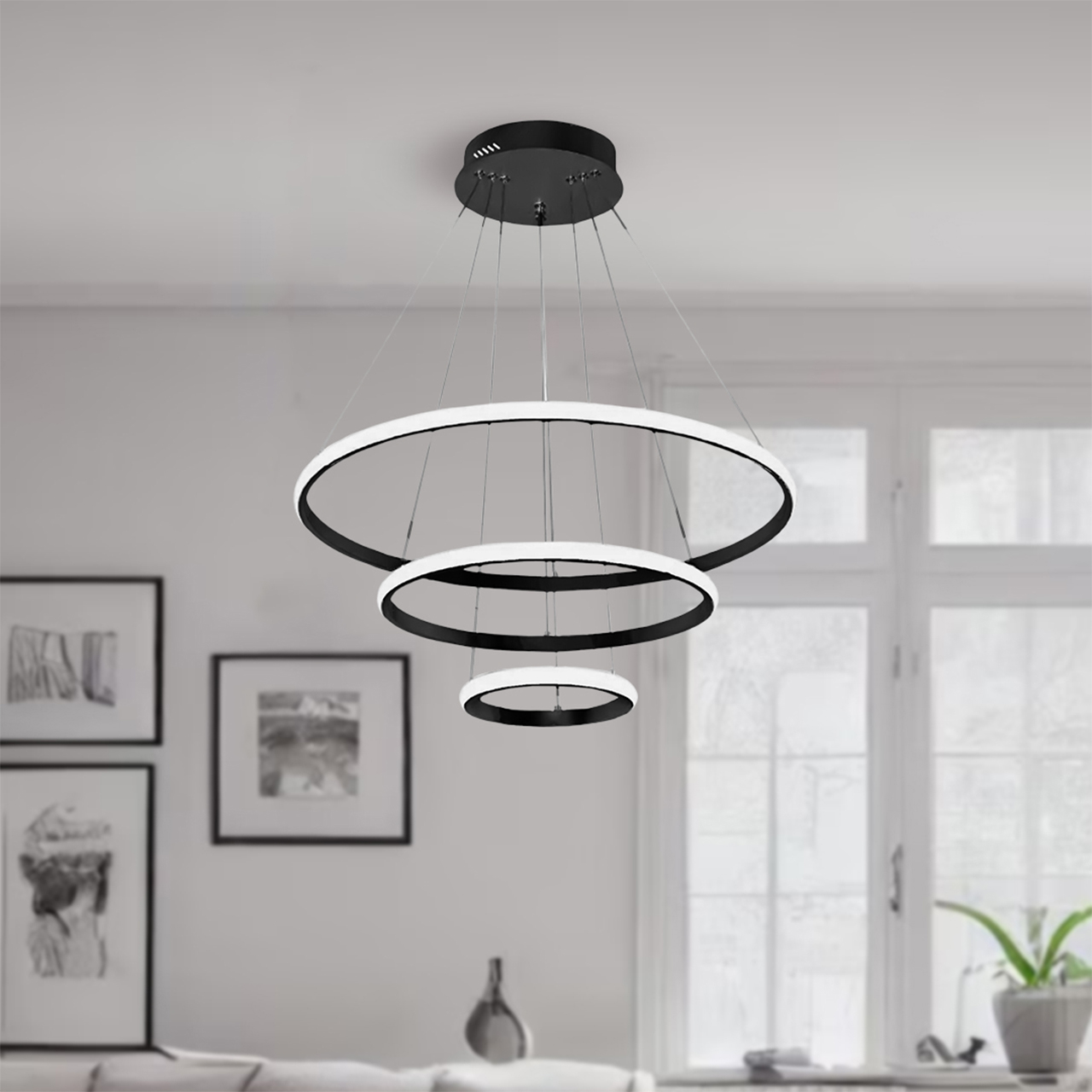 لوستر چشمه نور مدل مدرن کد F6602-BK