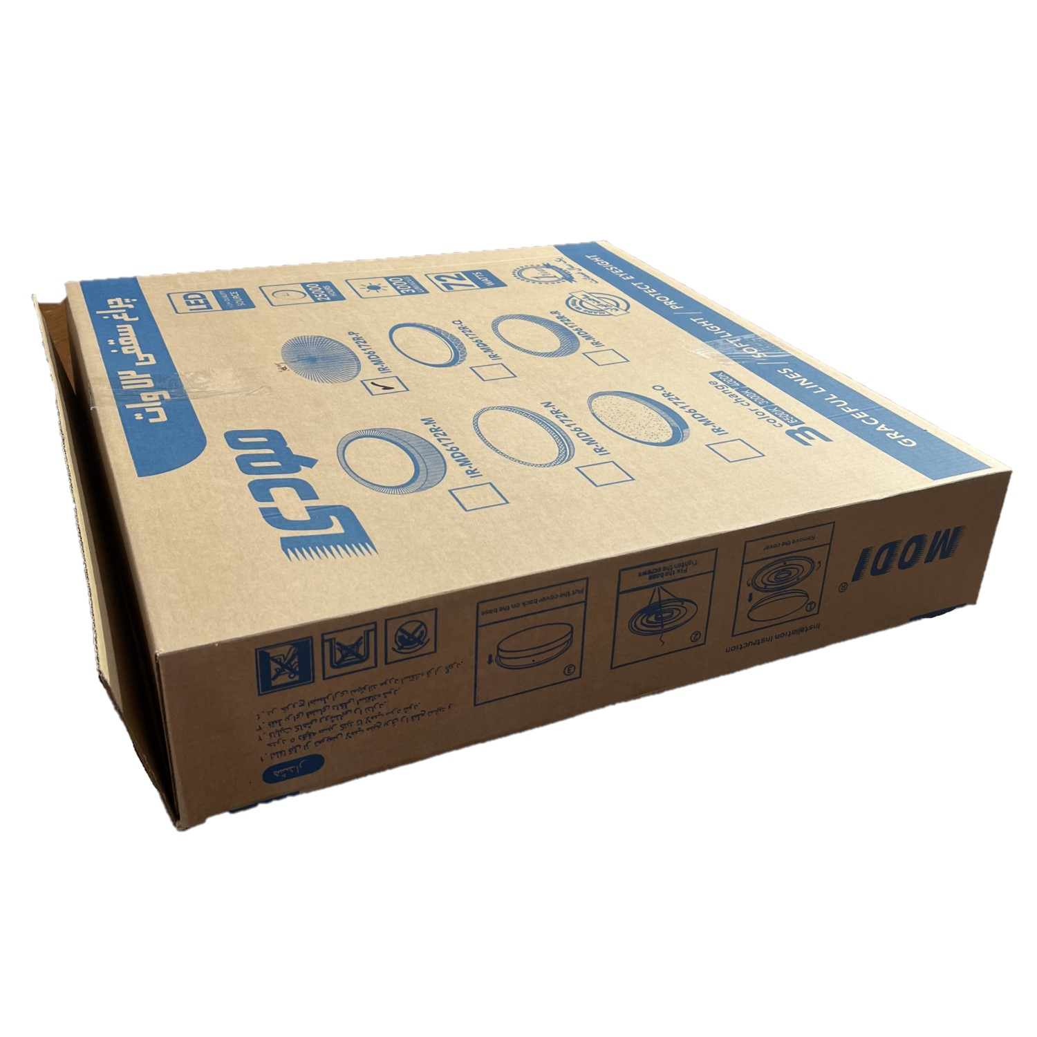 چراغ سقفی 72 وات مودی طرح گل کد MD6172R-Y