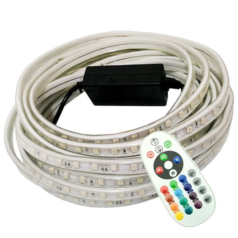 0cbe5433bf464e7df3ccb8f10965a3fdce6dcd3a_1736592765 ریسه ال ای دی مدل شلنگی RGB طول 2 متر به همراه ریموت - تصویر 1