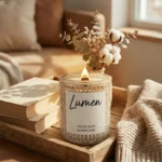 شمع دست‌ساز معطر مدل lumen با رایحه گل یاسمن زمان اتمام ۳۰ ساعت - تصویر 4