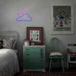 چراغ دیواری نئون دیزاین طرح Cloud-Vs-Moon_BL - تصویر 3