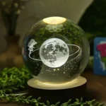 چراغ خواب طرح گوی کریستال مدل ماه و دختر کد02 - تصویر 6