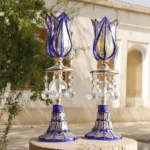 شمعدان مدل ترمه لاله مناسب برای شمع استوانه ای مجموعه 2 عددی - تصویر 3