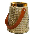 گلدان دکوری مدل هیرا طرح دسته چرمی