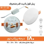 پنل سقفی ال ای دی 10وات سیلورلایت مدل فول لایت طرح فنر متغیر توکار گرد بسته 2 عددی - تصویر 5
