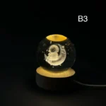چراغ خواب مدل گوی شیشه ای 3D طرح فضانورد و ماه - تصویر 3