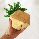 گلدان به همراه گل مصنوعی مدل چوبی هشت ضلعی کد 674 - تصویر 3