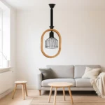 لوستر 1 شعله شاهان تک مدل wood 9 - تصویر 4