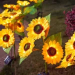 چراغ پارکی خورشیدی سولونیکس مدل گل آفتابگردان مجموعه 2 عددی - تصویر 3
