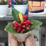گلدان به همراه گل مصنوعی مدل ناردونه مجموعه 5 عددی - تصویر 6