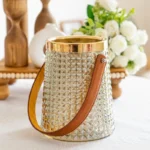 گلدان دکوری مدل هیرا طرح دسته چرمی - تصویر 2