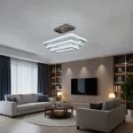 لوستر مدل سه حلقه مستطیل مدرن - تصویر 4