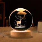 چراغ خواب مدل گوی شیشه ای 3D طرح گوزن کد M20 - تصویر 2