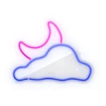 چراغ دیواری نئون دیزاین طرح Cloud-Vs-Moon_BL - تصویر 2