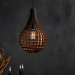 لوستر مدل چراغ آویز چوبی کد L8 - تصویر 3