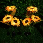چراغ پارکی خورشیدی سولونیکس مدل گل آفتابگردان مجموعه 6 عددی - تصویر 8