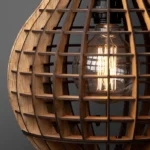 لوستر مدل چراغ آویز چوبی کد L8 - تصویر 8
