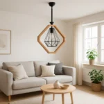 لوستر 1 شعله شاهان تک مدل wood11 - تصویر 5
