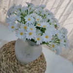 گل مصنوعی مدل بوته بابونه مجموعه ۲ عددی - تصویر 5