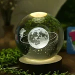 چراغ خواب طرح گوی کریستال مدل ماه و دختر کد02