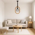 لوستر 1 شعله شاهان تک مدل wood 9 - تصویر 3