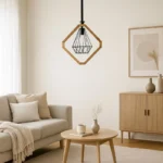 لوستر 1 شعله شاهان تک مدل wood11 - تصویر 4