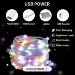 ریسه ال ای دی مدل فول کالر هوشمند بلوتوثی کد RGB IC usb 5v طول 10 متر - تصویر 6