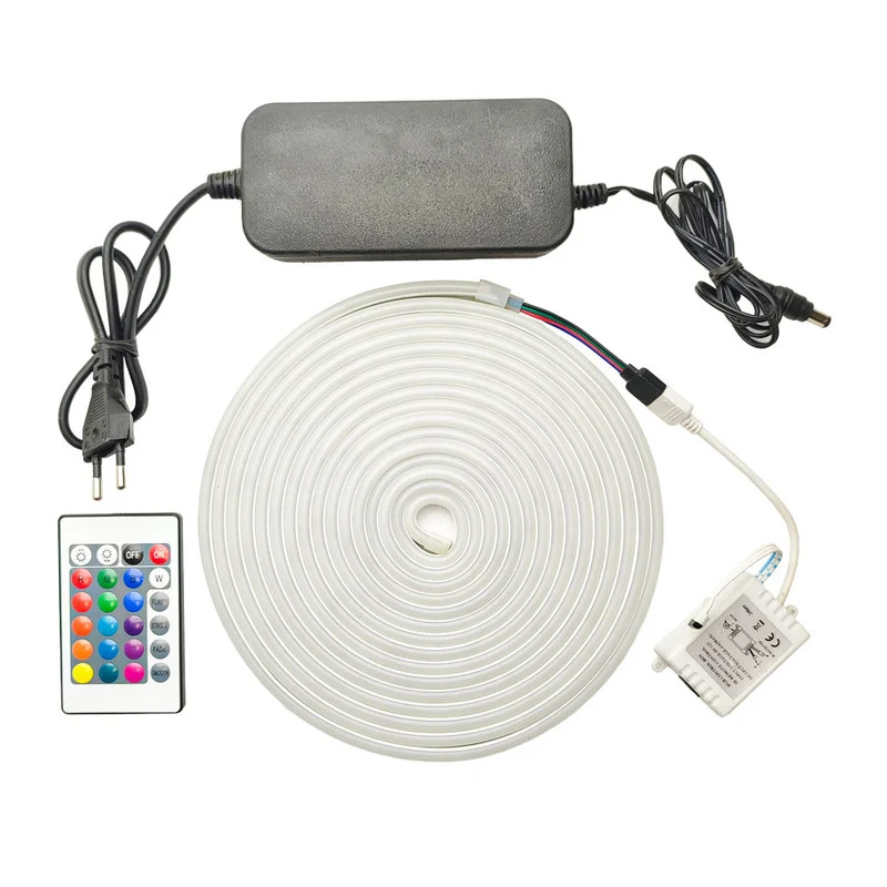 e0a2914ef8e80a222a3abba90e267dcd87536a1d_1730892611 ریسه نئون فلکسی مدل 4 سیم 12V-RGB طول 5 متر - تصویر 1