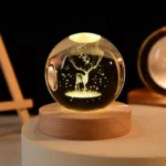 چراغ خواب مدل گوی شیشه ای 3D طرح گوزن کد M20 - تصویر 4