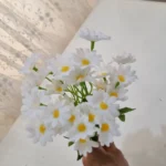 گل مصنوعی مدل بوته بابونه مجموعه ۲ عددی - تصویر 2